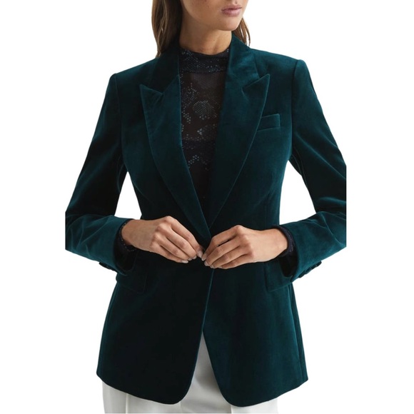 Talbots Jackets & Blazers - Talbots Spruce Green Velvet Jacket Blazer